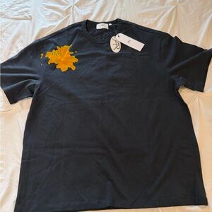 RtA heavyweight oversized Black Tee with Bold Orange Design